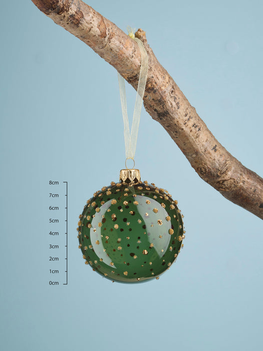 Six Sparkle Burst Glass Baubles - Cool Mix