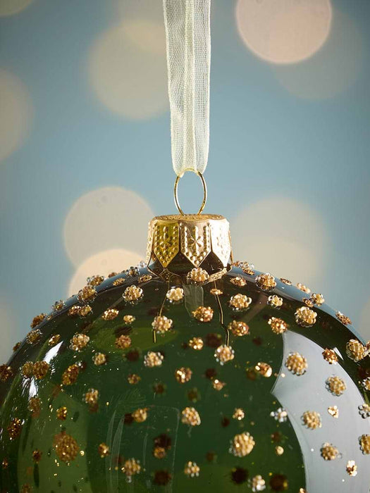 Six Sparkle Burst Glass Baubles - Cool Mix