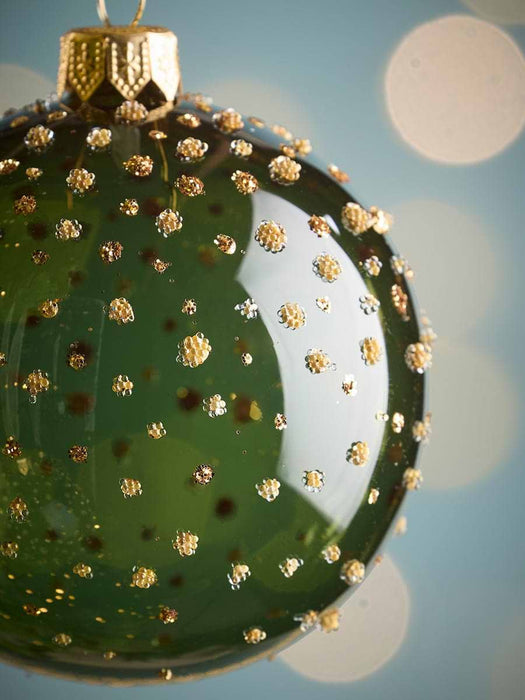 Six Sparkle Burst Glass Baubles - Cool Mix