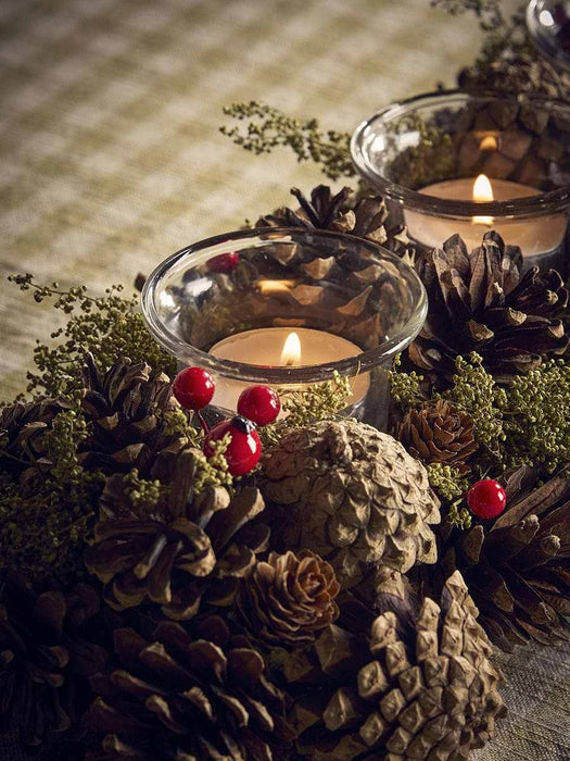 Pinecone & Berries Tealight Holder