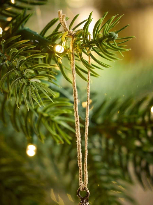 Six Metallic Hanging Acorns