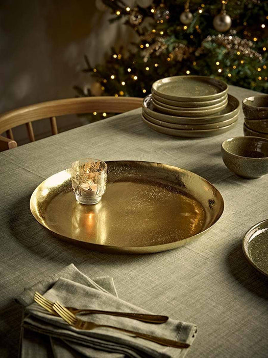 Gold Handmade Circular Tray