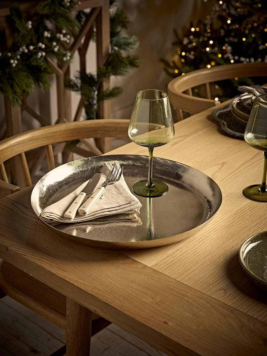Silver Handmade Circular Tray - Medium