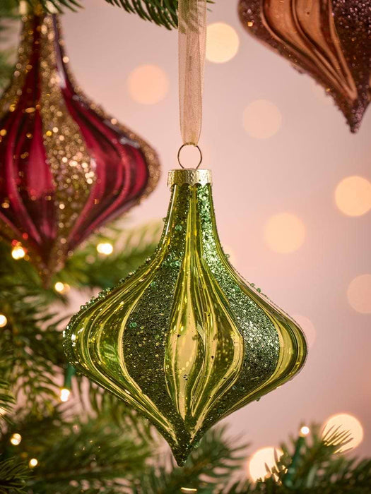 Six Glitter Stripe Glass Drops - Large