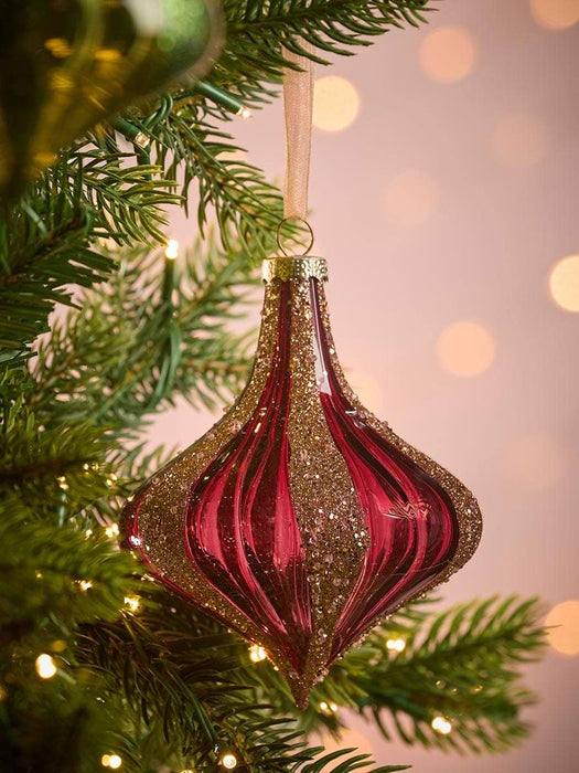 Six Glitter Stripe Glass Drops - Large