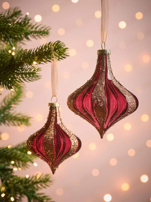 Six Glitter Stripe Glass Drops - Small