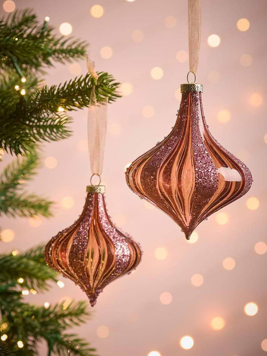 Six Glitter Stripe Glass Drops - Large