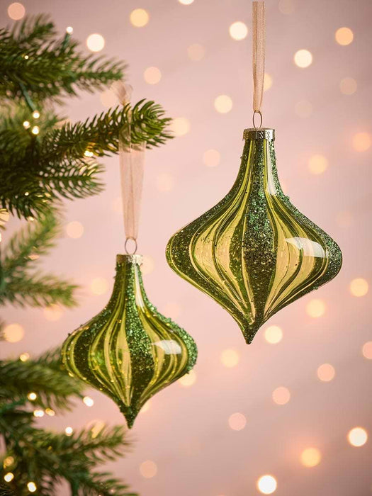 Six Glitter Stripe Glass Drops - Small