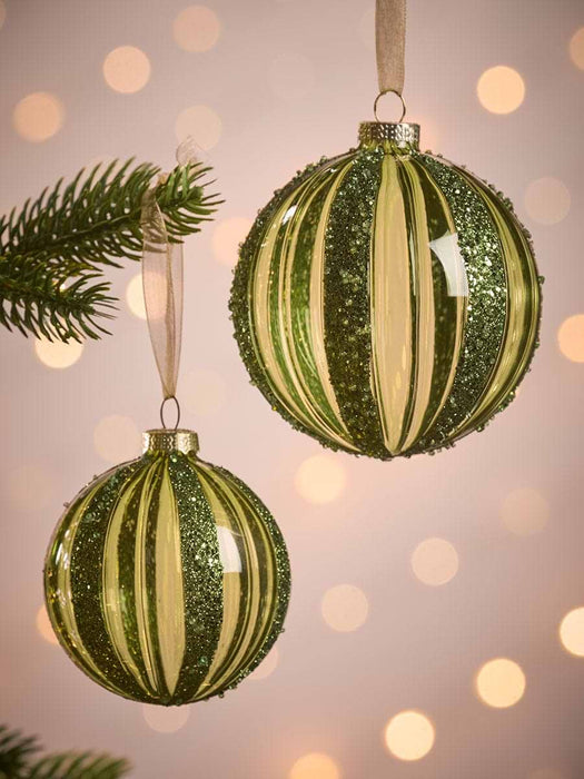 Six Glitter Stripe Glass Drops - Small