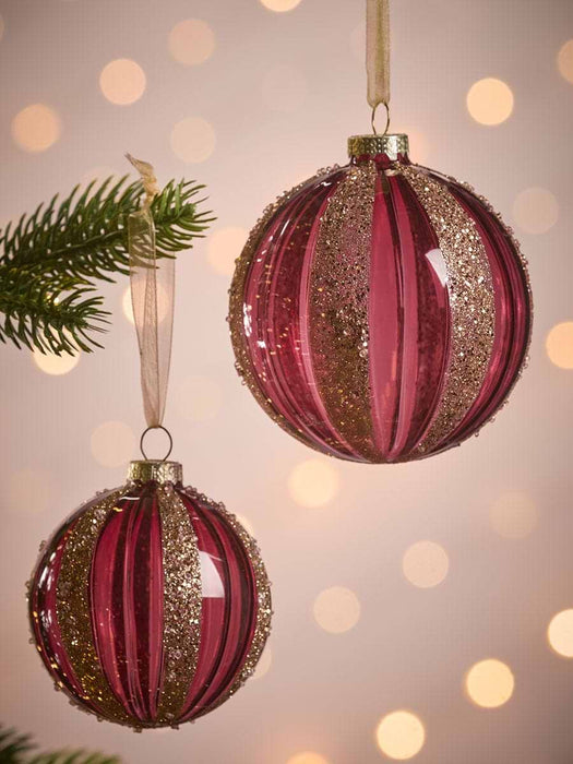 Six Glitter Stripe Glass Drops - Small