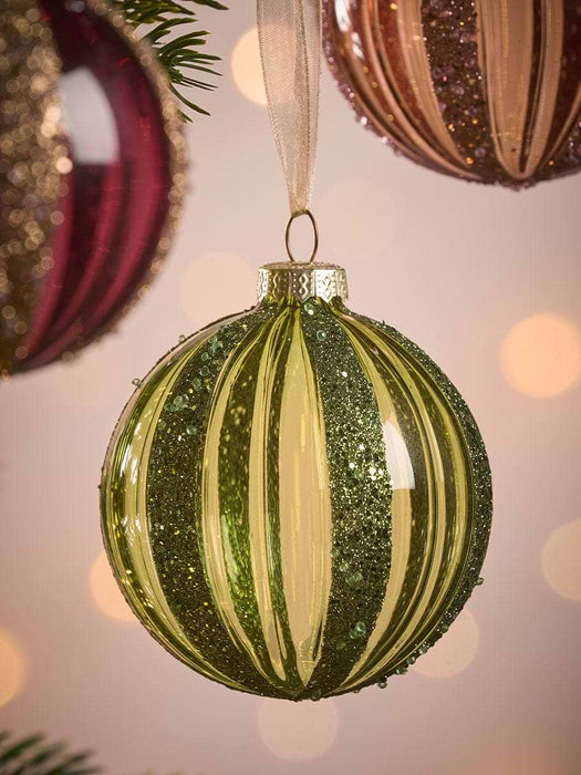 Six Glitter Stripe Glass Drops - Small