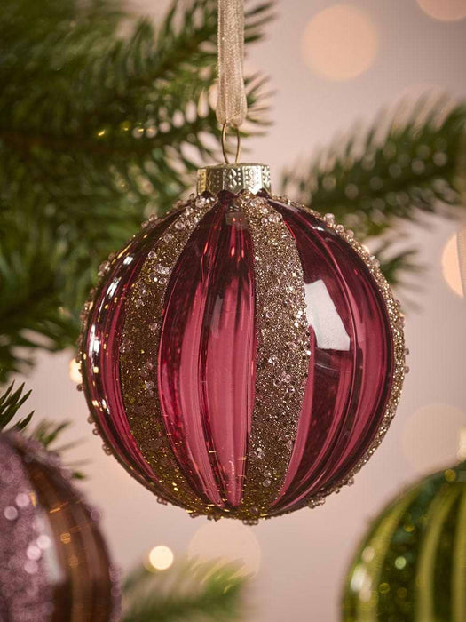 Six Glitter Stripe Glass Drops - Small