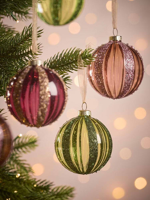 Six Glitter Stripe Glass Drops - Small