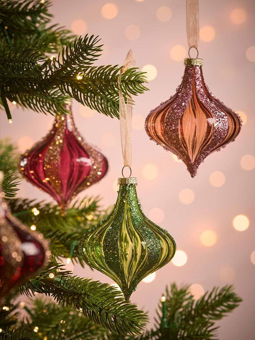 Six Glitter Stripe Glass Drops - Small