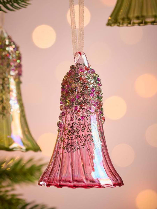 Six Encrusted Glass Baubles