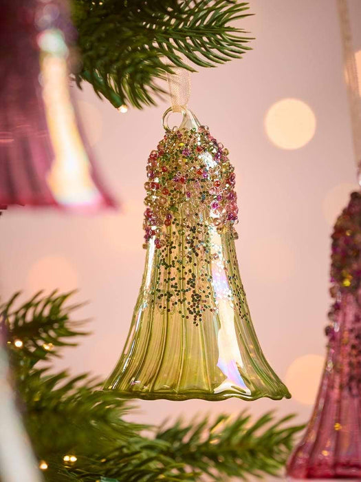 Six Encrusted Glass Baubles