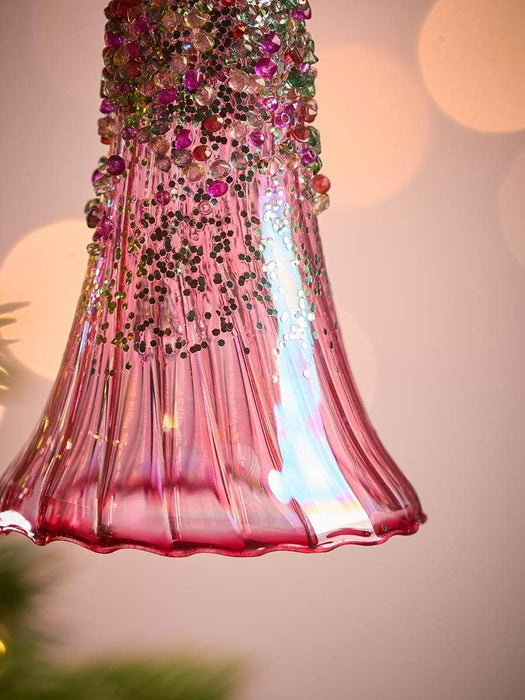 Six Encrusted Glass Baubles