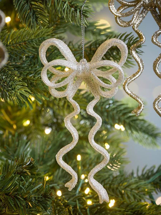 Six Hanging Glitter Bows