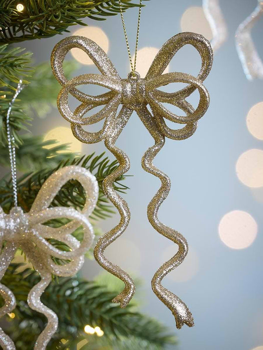 Six Hanging Glitter Bows