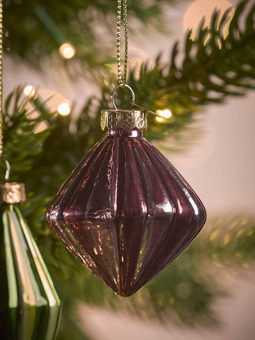 Eight Striped Glass Baubles