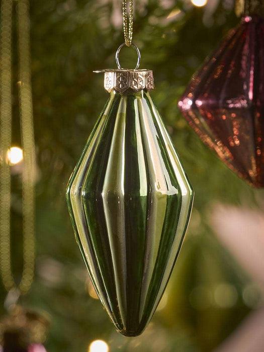 Eight Striped Glass Baubles