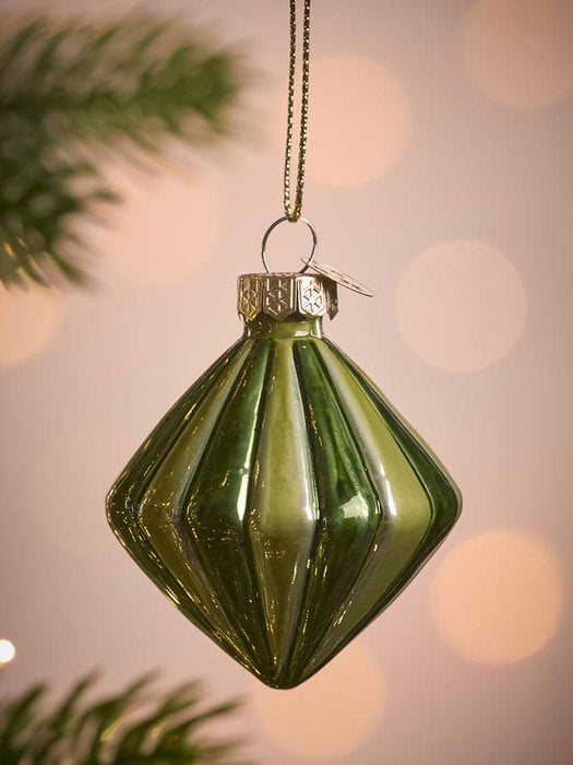 Eight Striped Glass Baubles