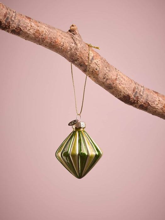 Eight Striped Glass Baubles
