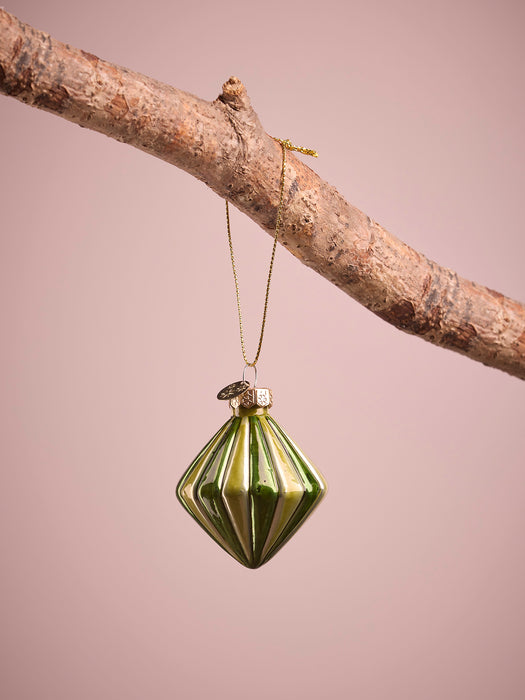 Eight Striped Glass Baubles