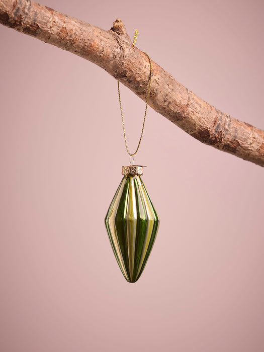 Eight Striped Glass Baubles