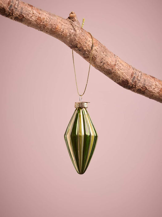Eight Striped Glass Baubles