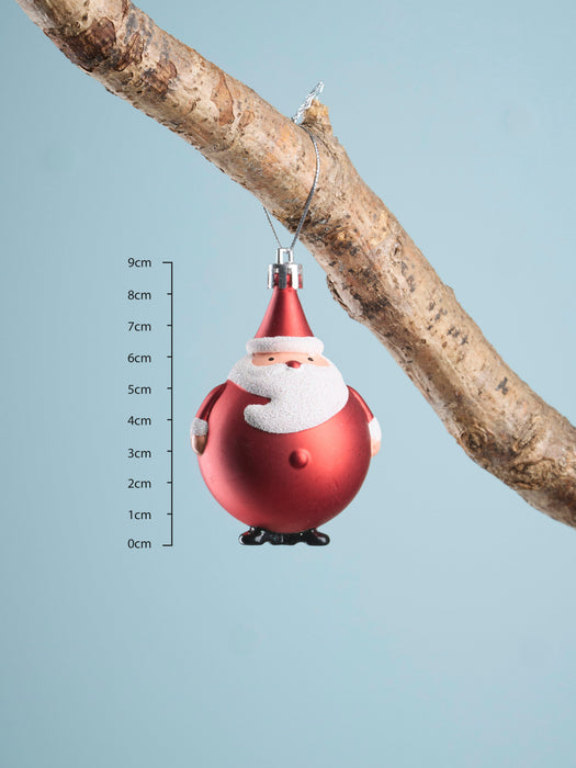 Six Round Shatterproof Santas