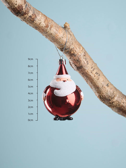 Six Round Shatterproof Santas