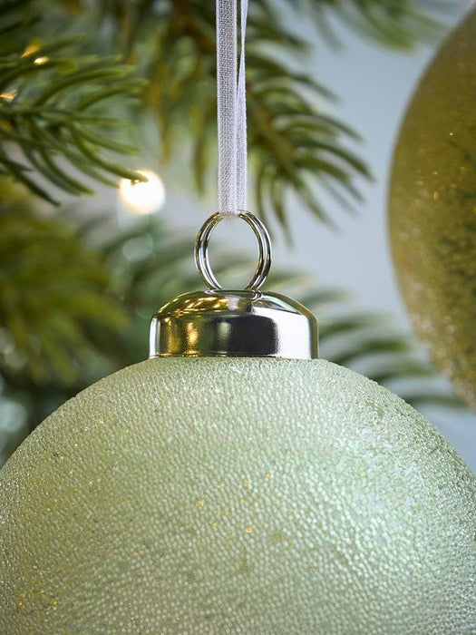 Six Mint Speckled Shatterproof Baubles