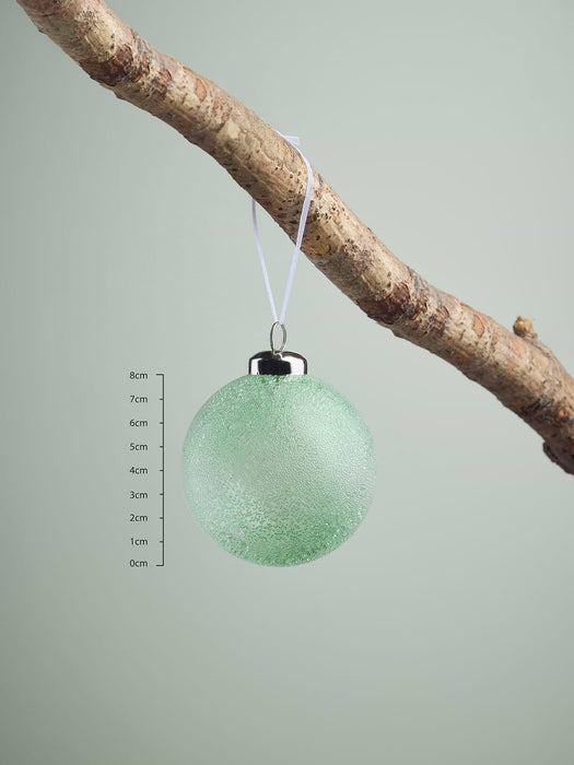 Six Mint Speckled Shatterproof Baubles