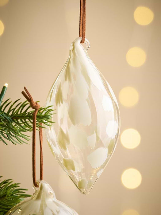 Six Swirly Dot Glass Baubles