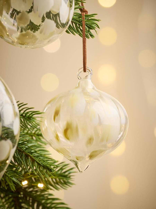 Six Swirly Dot Glass Baubles