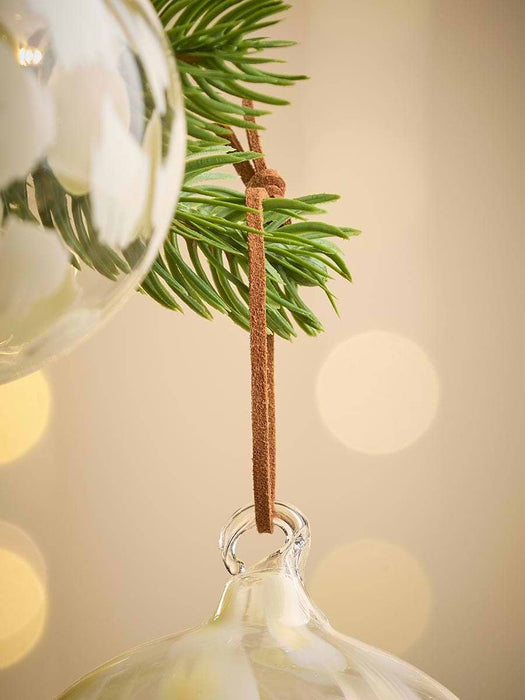 Six Swirly Dot Glass Baubles