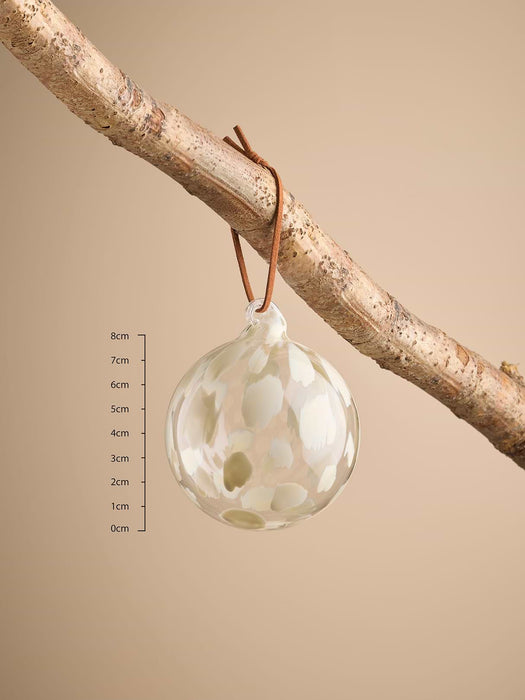 Six Swirly Dot Glass Baubles