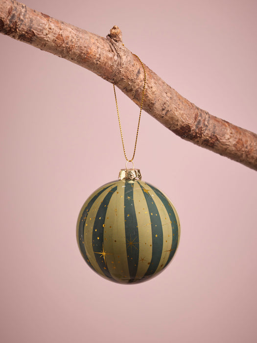 Six Handmade Candy Stripe Baubles
