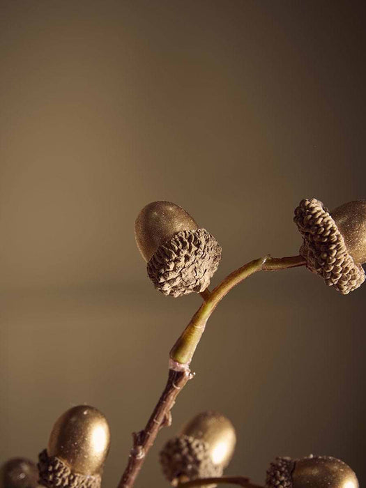Antiqued Gold Acorn Faux Stem