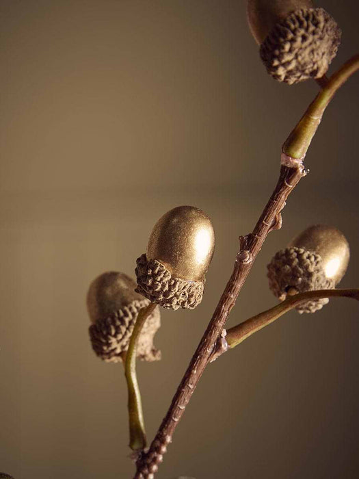 Antiqued Gold Acorn Faux Stem
