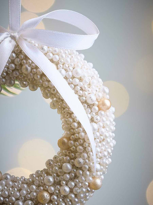 Four Pearl Wreath Baubles
