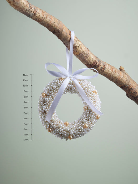 Four Pearl Wreath Baubles