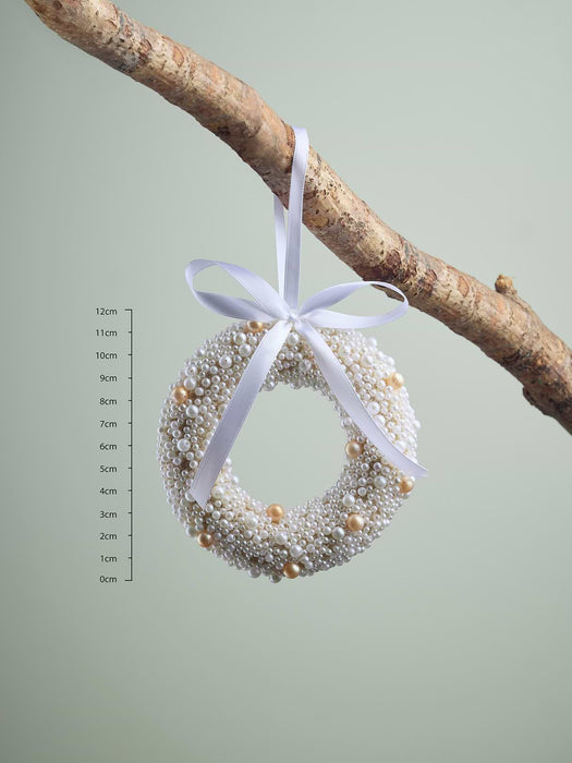 Four Pearl Wreath Baubles