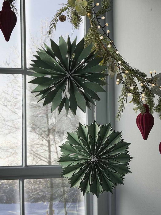 Large Cut out Paper Stars - Green