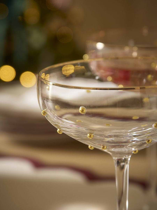 Four Gold Dot Champagne Coupe