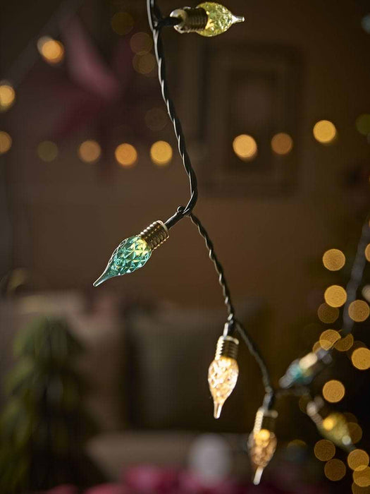 Vintage Style String Lights - Green Pastel Mix