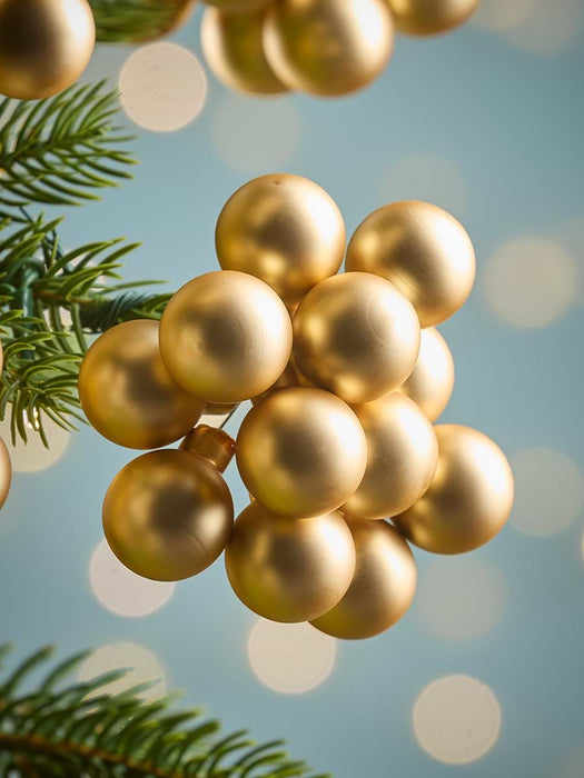 Twelve Glass Bauble Picks - Gold