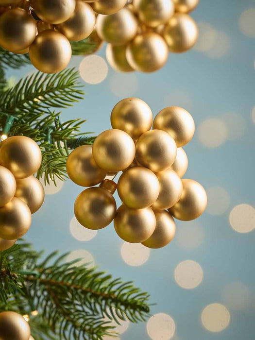 Twelve Glass Bauble Picks - Gold