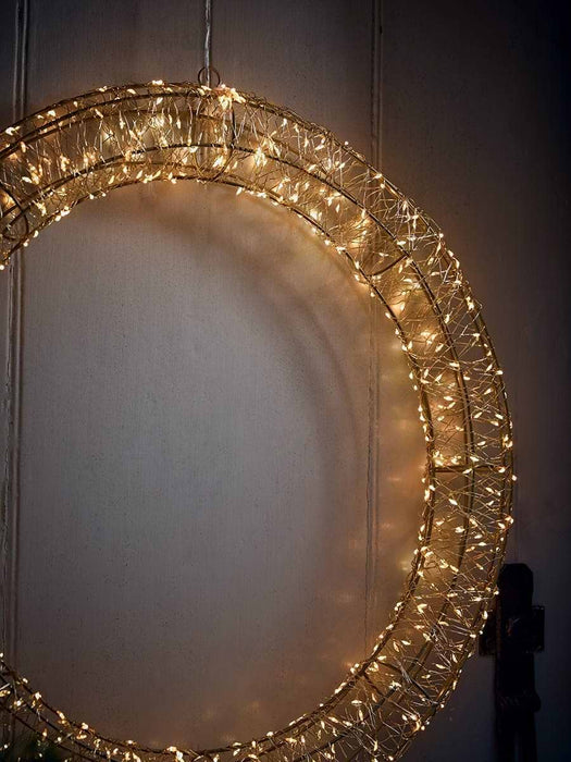 Lit Naked Wire Outdoor Wreath - Large